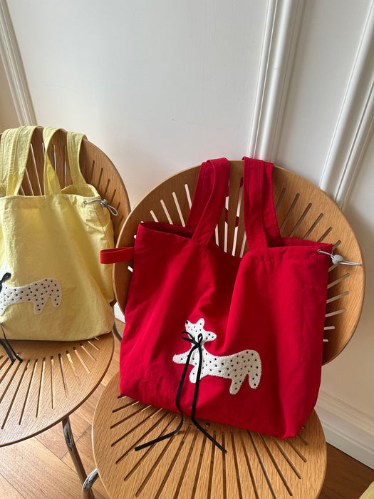 Wholesale Printed drawstring shoulder bag, large capacity handheld canvas, simple and fashionable