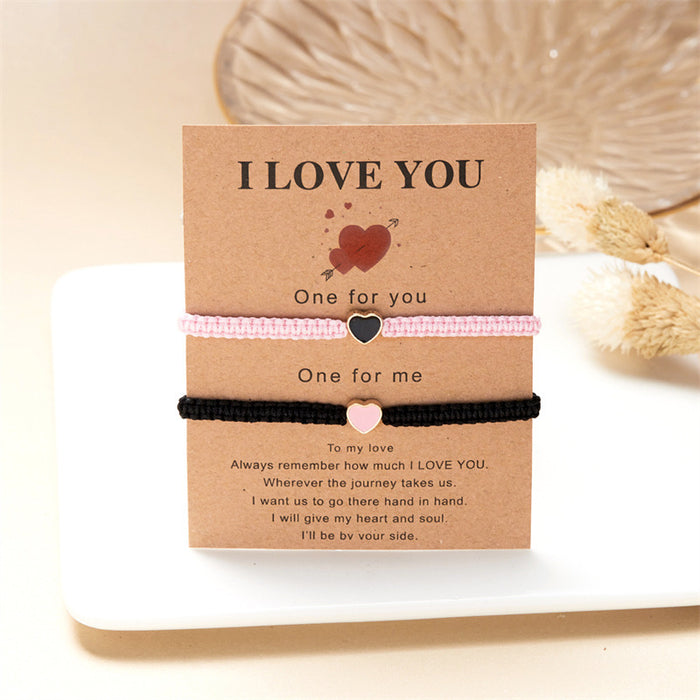 Wholesale  fashion oil dripping love hand-woven bracelet all-match