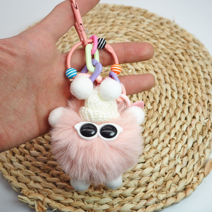 Wholesale Handcrafted DIY plush ball toy pendant for keychains