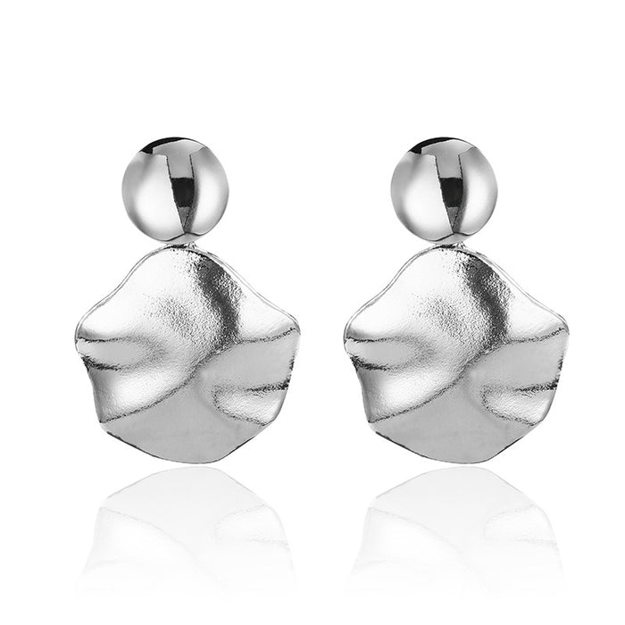 Wholesale Exaggerated alloy jewelry niche earrings versatile irregular round earrings