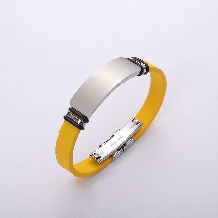 Wholesale Titanium steel personalized engraved sports basketball men's bracelet, silicone stainless steel couple bracelet