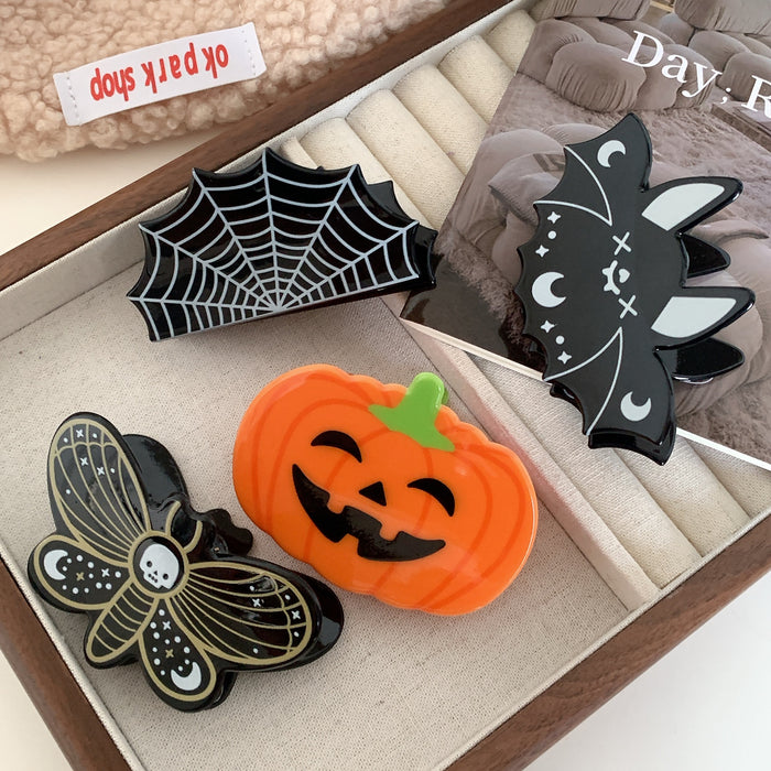 Wholesale Acrylic  series cartoon funny hairpins cartoon ghost pumpkin hair scratch head hair accessories