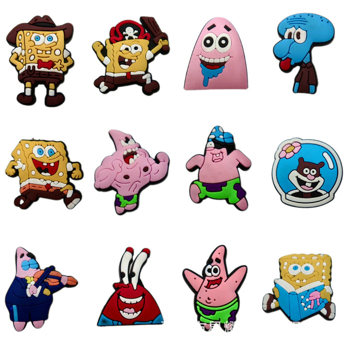 Wholesale 100pcs Cartoon PVC hole shoe buckle decoration accessories DIY detachable soft rubber shoe flower