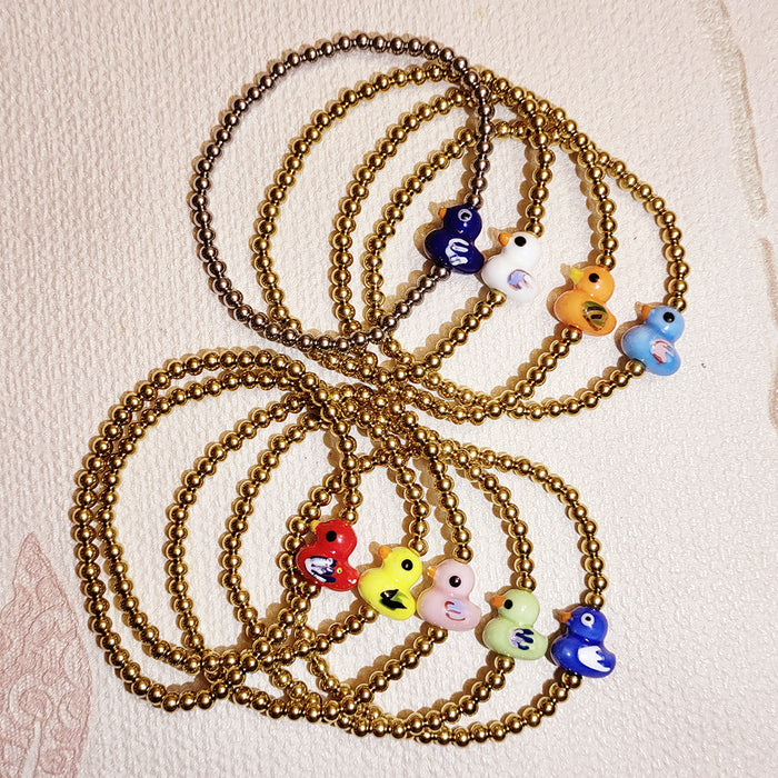 Wholesale Mini style fashion accessory animal ceramic stainless steel bracelet elastic bracelet