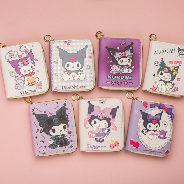 Wholesale Cute PU printed short zippered children' s wallet