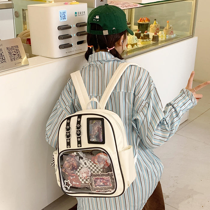 Wholesale Transparent large-capacity backpack with PU shoulder straps