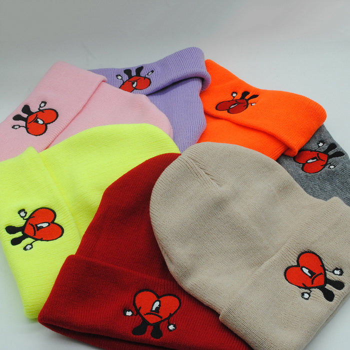 Wholesale Autumn and Winter Acrylic Cartoon Embroidery Knitted Beanie JDC-FH-PeiN018