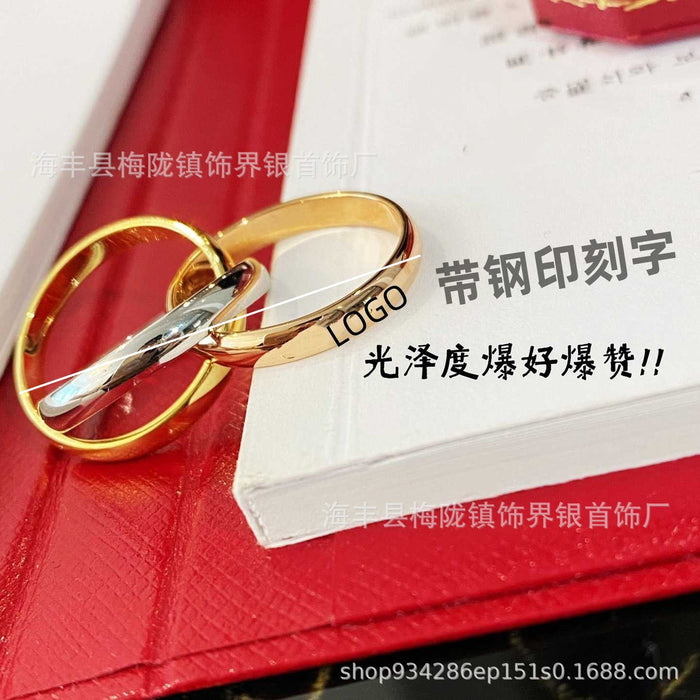 Wholesale Classic Edition Ring with Intertwined Circles Crafted by Heavy Industry