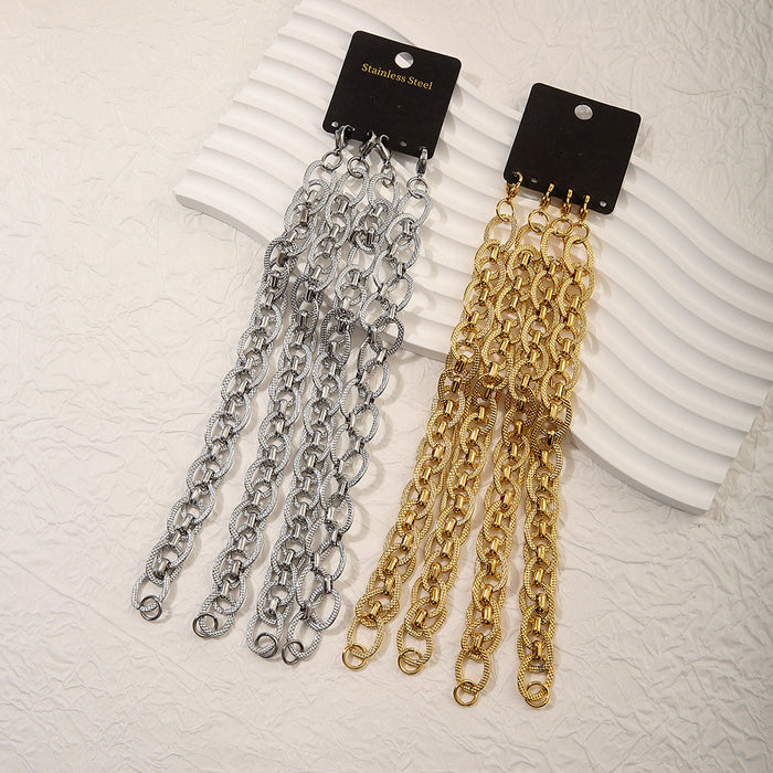 Wholesale Stainless steel color preservation twisted rope chain punk style large circle bracelet