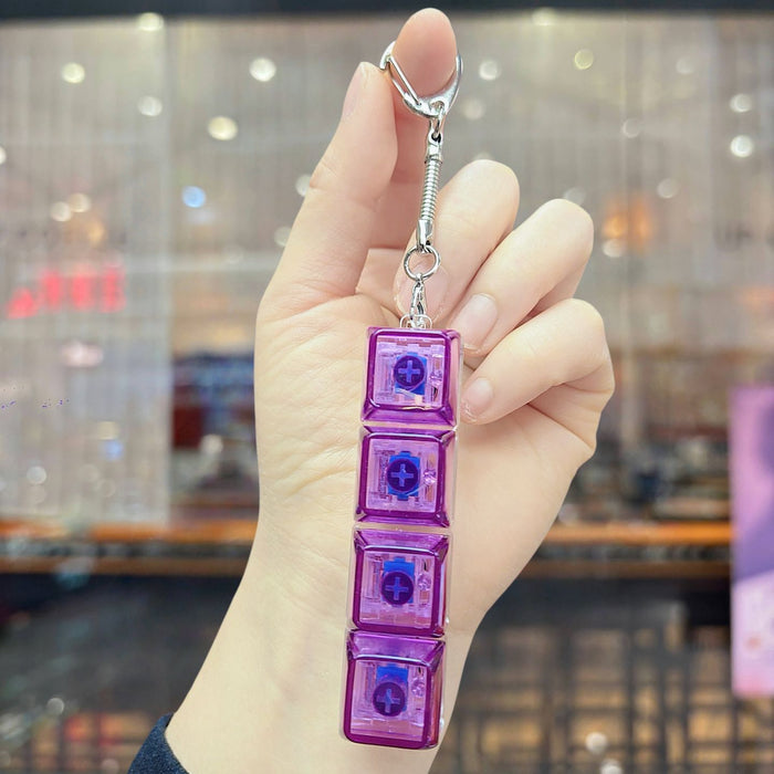 Wholesale PVC Light Transparent Keyboard Keychain Stress Relief Fidget Toy Gift For Couple