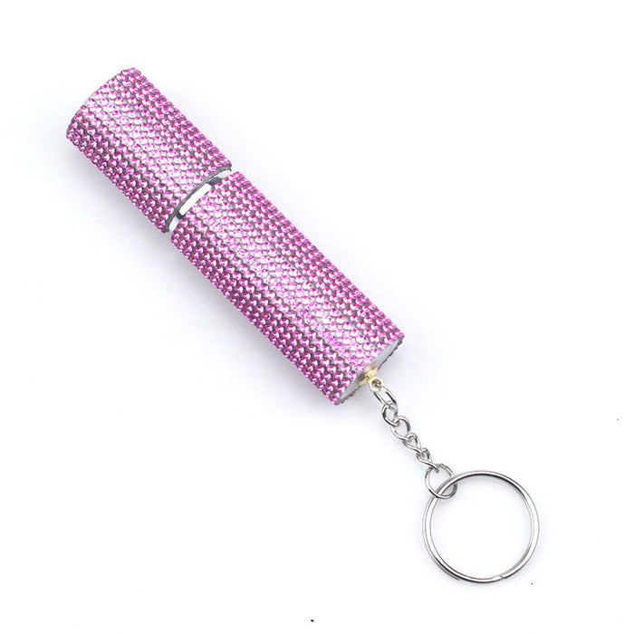 Wholesale 10ml Plastic Diamond-studded Perfume Bottle Keychain JDC-KC-TouMS024