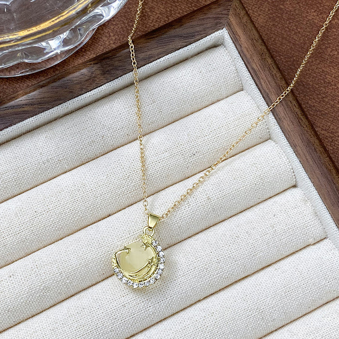 Wholesale Simple necklace, high-end cat eye stone pendant, light luxury collarbone necklace accessory