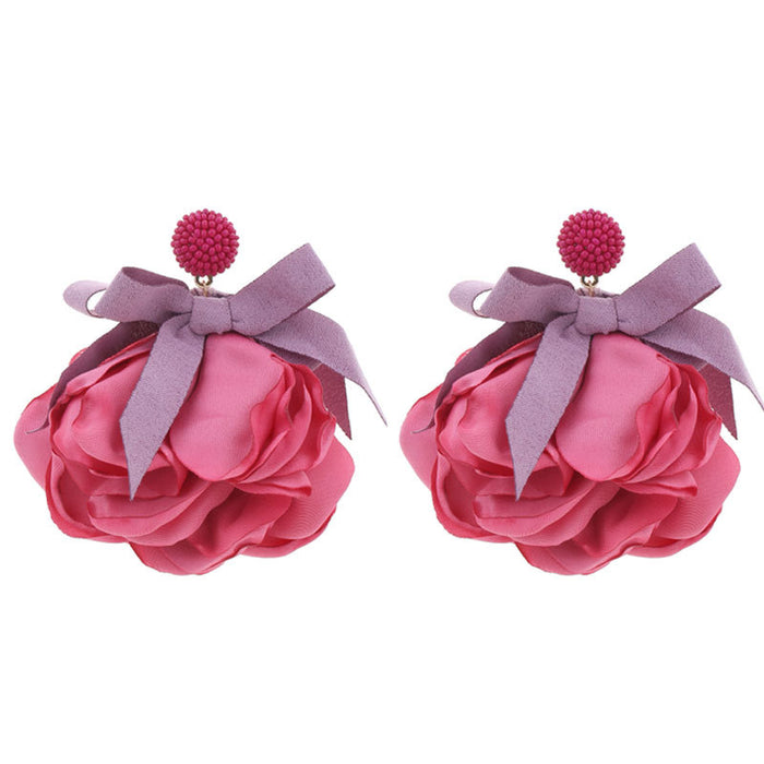 Wholesale Original Fabric Bow Flower Earrings JDC-ES-Gute059