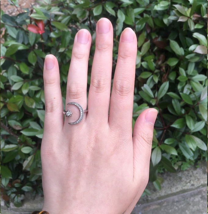 Wholesale Crescent Star Moon Ring