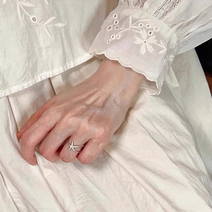 Wholesale Ring opening adjustment, niche design, double-layer index finger ring, light luxury, high-end feel ring