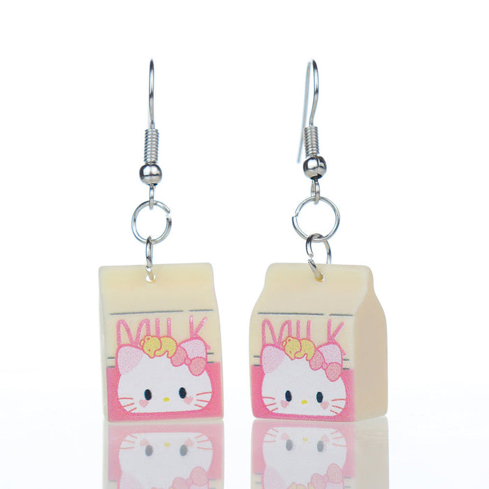 Wholesale 3D Animal Milk Cartoon Earrings JDC-NS-NiQing010