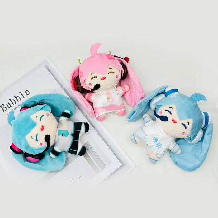 Wholesale 12Pcs Cartoon Earphone  Keychain Plush Doll Bag Accessory Gift Bag Pendant Claw Machine