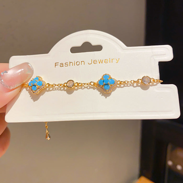 Wholesale Gold Plated Zircon Gourd Hollow Bracelet New Chinese Retro Style Jewelry Accessory