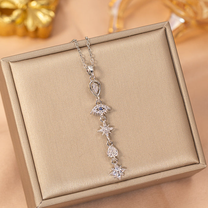 Wholesale Titanium Steel Gold Plated Butterfly Tassel Necklace Trendy Jewelry Accessory MOQ≥2