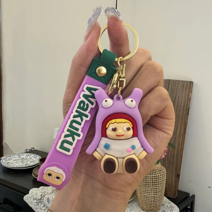 Wholesale Cartoon soft rubber 3D doll pendant Keychains