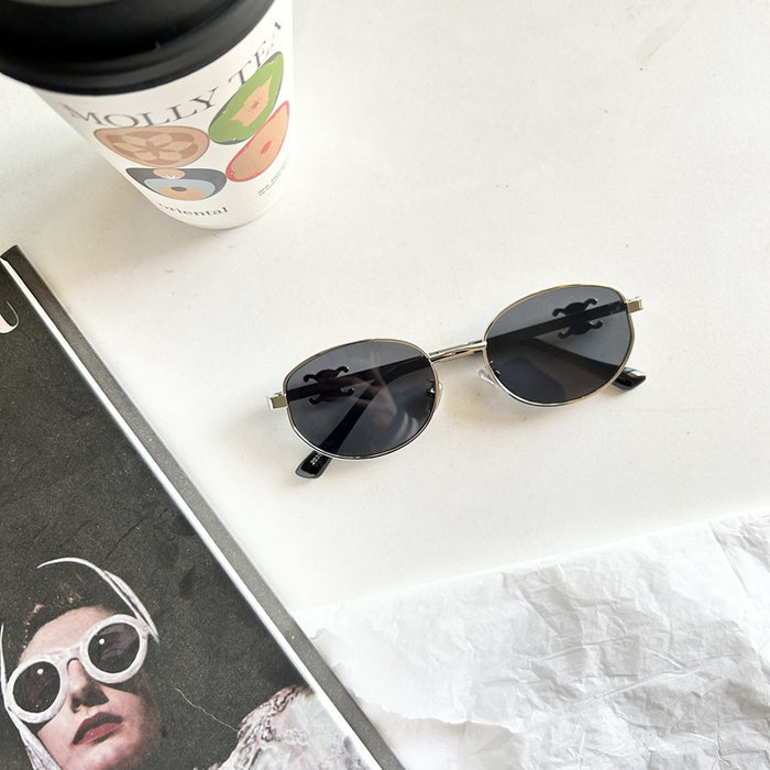 Wholesale Elliptical metal sunglasses, new retro sunglasses