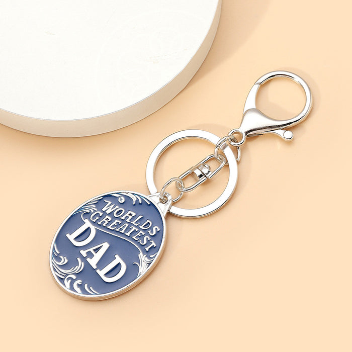 Wholesale Father's Day keychain creative alloy keychain holiday gift pendant