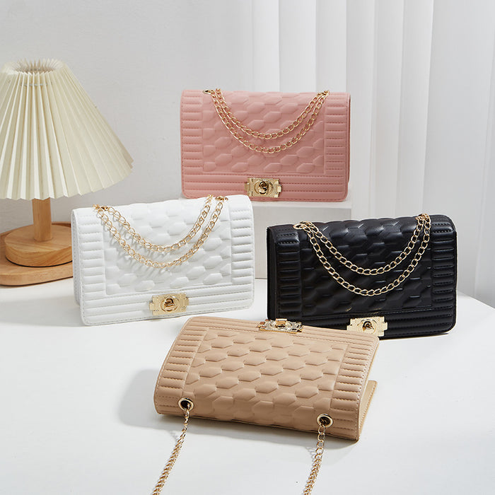 Wholesale Classic Embossed Bags for Women Simple and Fashionable Single Shoulder Small Square Bags JDC-SD-QJR003