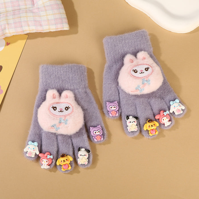 Wholesale Children Cute Cartoon Rabbit Knitted Gloves