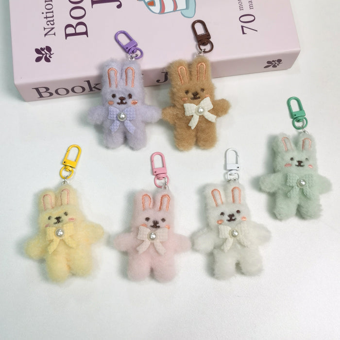 Wholesale Cartoon Plush Bunny Door Buckle Key Chain Cute Rabbit Backpack School Bag Student Gift Pendant