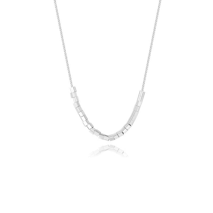 Wholesale New minimalist transport geometric small square necklace, light luxury collarbone chain, neck chain