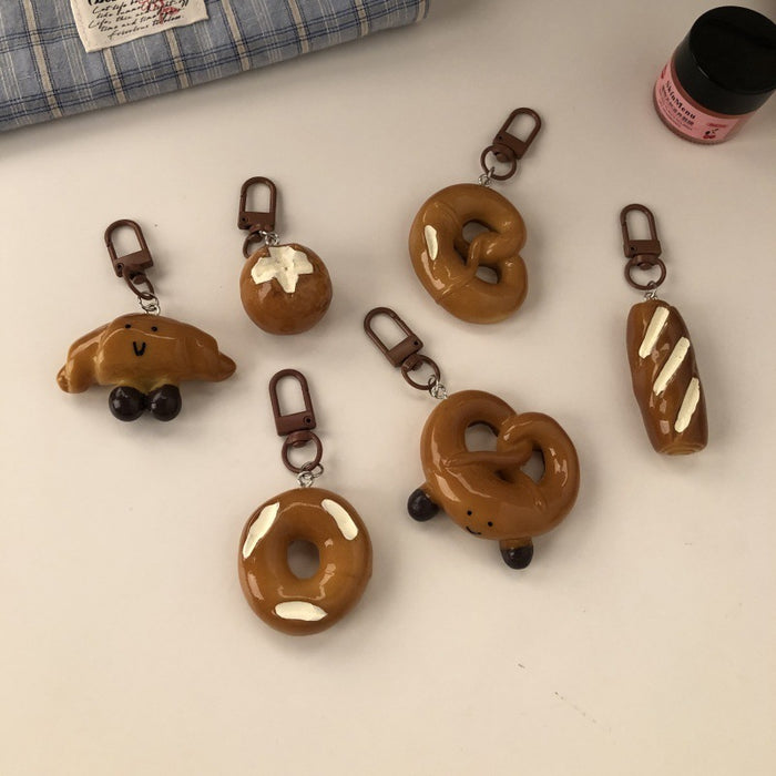 Wholesale Bagel Bread Pendant Cute Bag Decoration Pendant Versatile School Bag Keychain