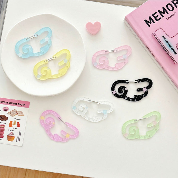 Wholesale Original Wave Point Wings Star Mountaineering Buckle Acrylic Pendant Keychain Bag Hanging Decorative Buckle