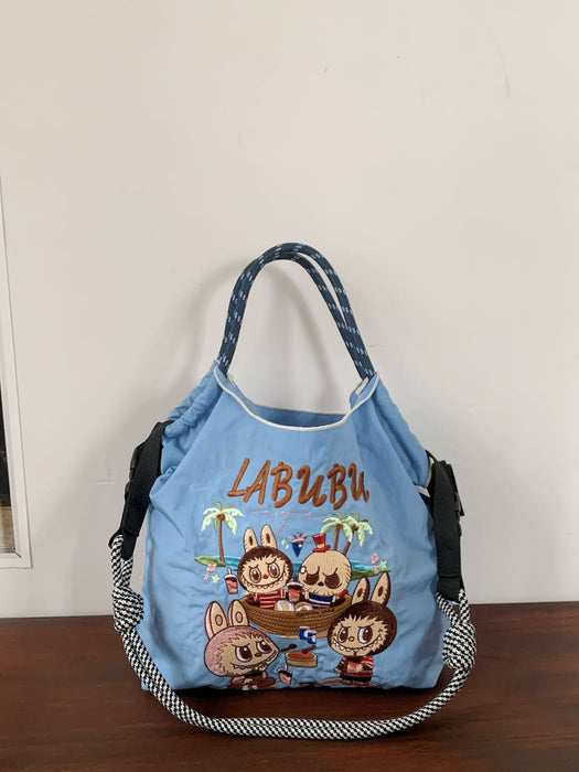 Wholesale embroidered shoulder bag cartoon messenger bag versatile fashion handbag large capacity bag
