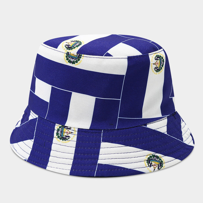 Wholesale Summer World Cup National Flags Pattern Double-Sided Bucket Fashionhat for Men and Women