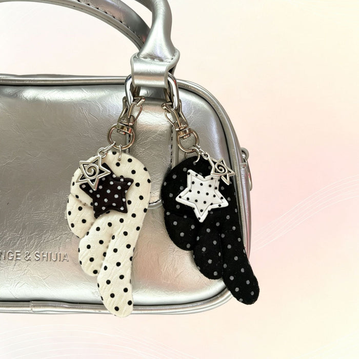 Wholesale Angel Wings Polka Dot Design Keychain Phone Charm Pendant Everyday Accessory