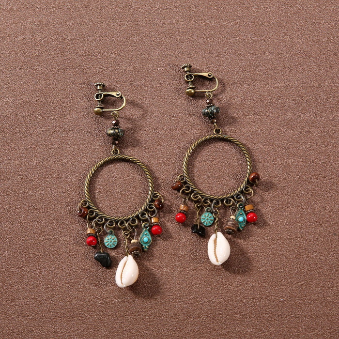 Wholesale Alloy Bohemian Retro Ethnic Style Su Long Earrings JDC-ES-Gumi003