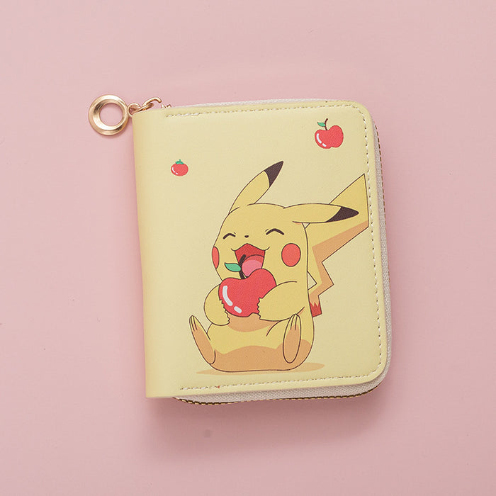 Wholesale Cute cartoon print short zippered wallet