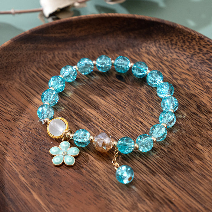 Wholesale Rainbow glass exploding amethyst bracelet, pink crystal bead bracelet, daisy bracelet wholesale