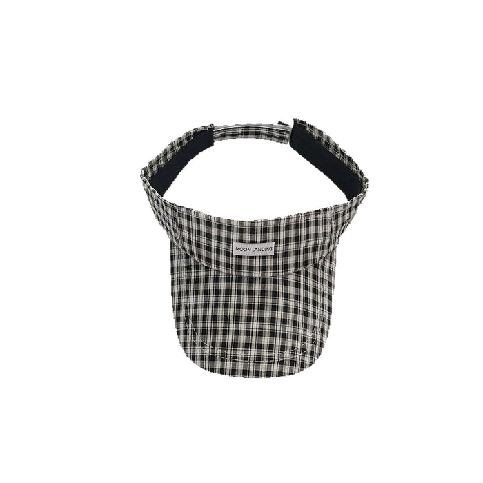 Wholesale Retro plaid hollow top baseball cap, big head enclosure for outdoor travel, sun shading duckbill cap