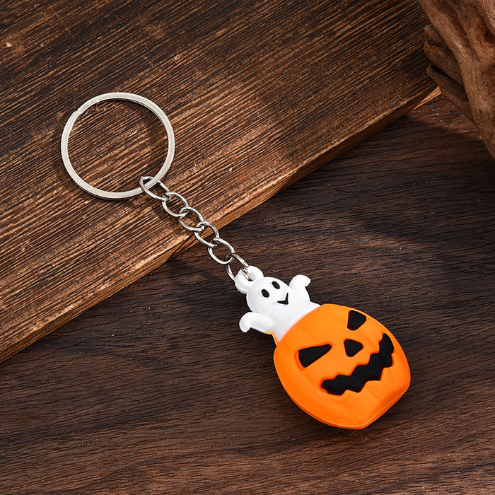 Wholesale  keychain trick-or-treating ghost pumpkin keychain  pendant chain skull ghost key chain