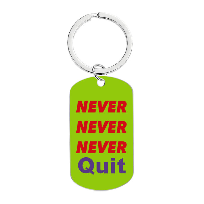 Wholesale Motivational Positive Metal Color Printing Keychains JDC-KC-GangGu053