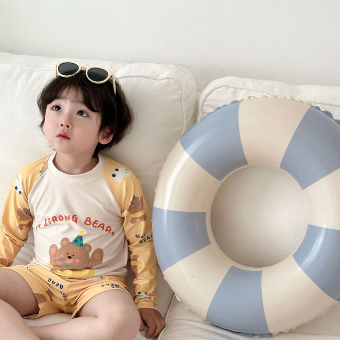 Wholesale New Boys' Split Swimsuit, Children's Long Sleeve Set, Quick Drying Swimsuit, Boys', Middle and Small Children's Baby Swimsuit