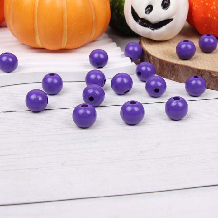 Wholesale 50PCS Halloween Ghost Face Hemp Rope DIY Tassel Wooden Beads JDC-BDS-TianYue013