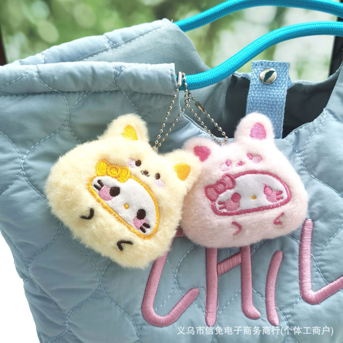 Wholesale Cartoon Bear Headgear Dharma Squeak Pendant Ball Kt Cute Plush Toy Brooch Accessorie