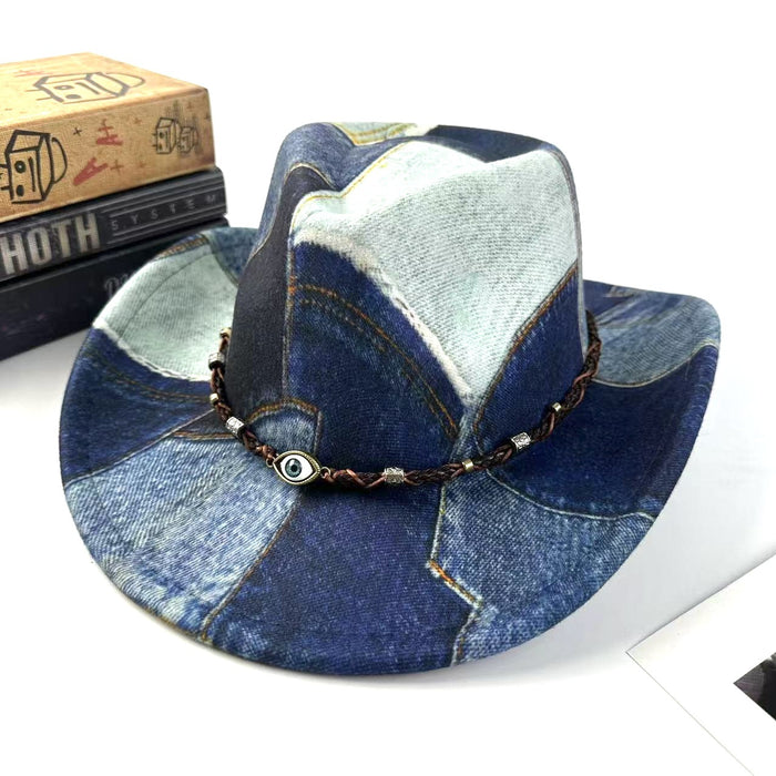 Wholesale Retro Western Cowboy Hat Street Photography Design Top Hat Simple Tourist Resort Felt Hat Jazz Hat