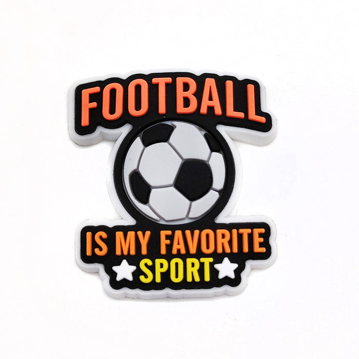 Wholesale 10PCS Cartoon Football Sports Series PVC Hole Shoes Shoe Buckle JDC-SC-WanX008