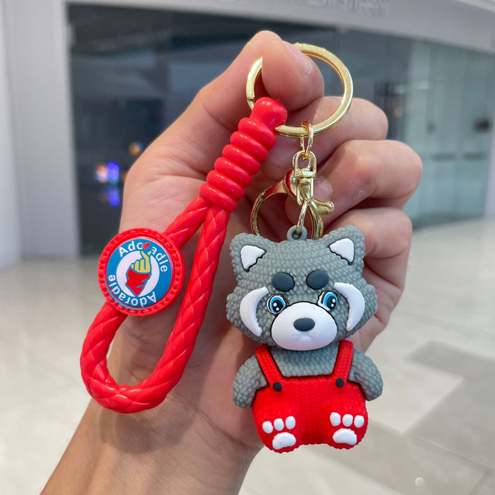 Wholesale Creative cartoon soft rubber cute bear figurine exquisite car keychain backpack pendant small gift