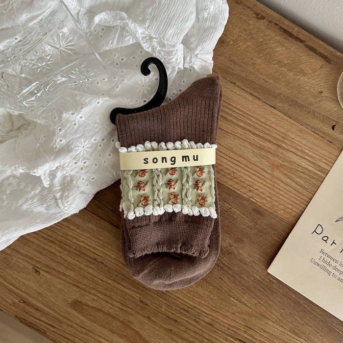 Wholesale Butterfly knot socks, mid tube socks, new niche original stacking socks