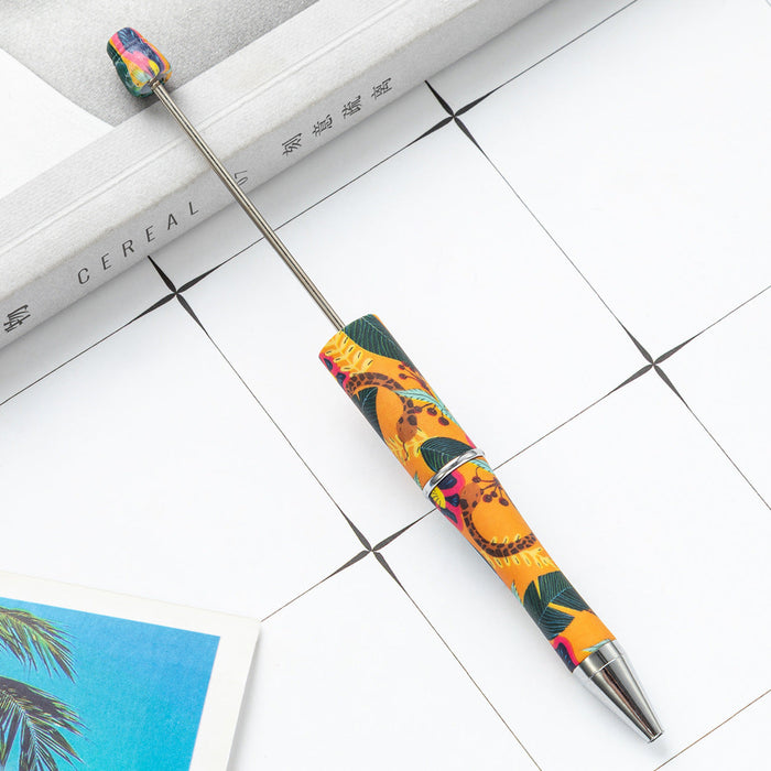 Wholesale Beadable Pens Skull Flower Print Plastic Pen DIY for Beaded JDC-PN-Huah137