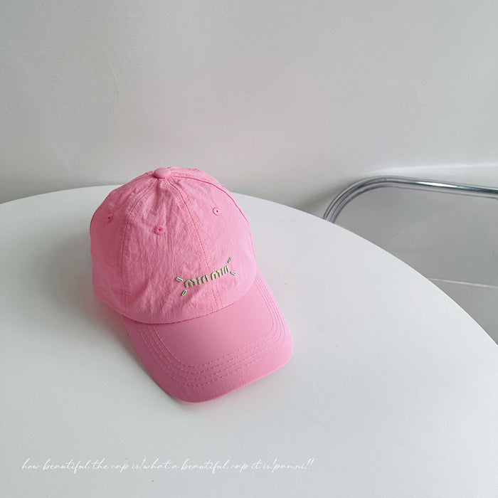 Wholesale Lightweight and breathable letter children's baseball cap, quick drying waterproof duckbill cap, girls' sun protection hat